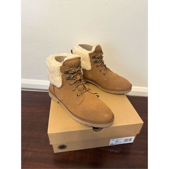 UGG® Romely Heritage lace fashion Boot  chestnut size 7 new in box - Picture 7 of 16